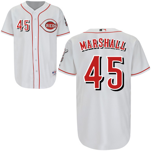 Sean Marshall #45 Youth Baseball Jersey-Cincinnati Reds Authentic Home White Cool Base MLB Jersey
